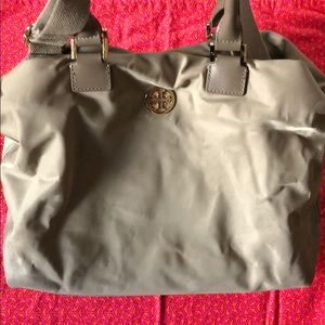 Tory Burch Neutral Canvas Bag